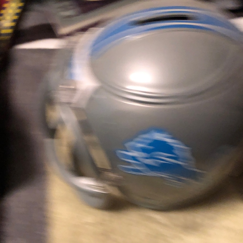Gray and Blue Football Helmet Coin Bank - Picture 5 of 6